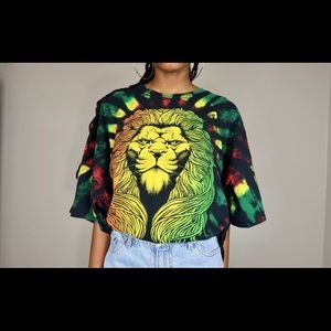 Rasta lion tie dye oversized t shirt 3XL